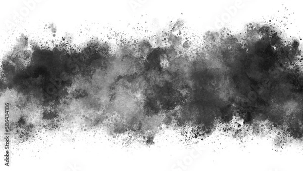 Obraz 黒の手描き背景素材。筆、書道、墨。