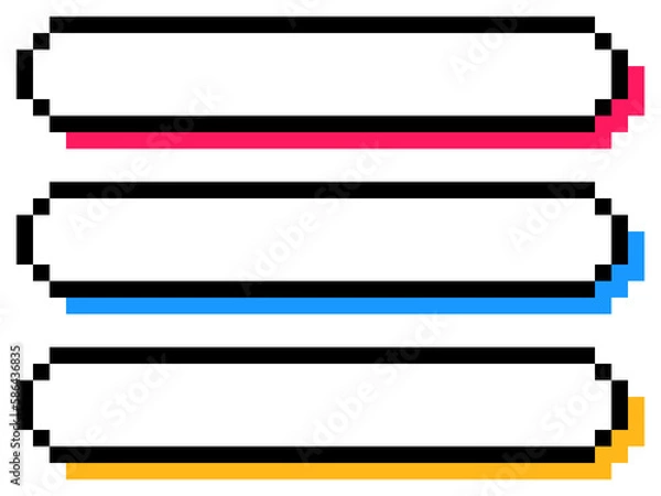 Fototapeta シンプルなドット絵のテロップフレームセット