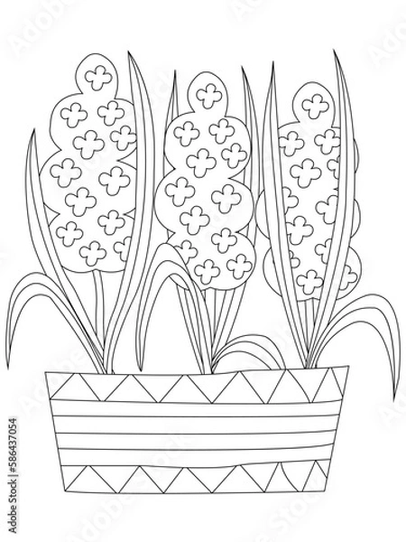 Obraz Vector coloring book for adults. Summer wild meadow flowers. Vector isolated elements