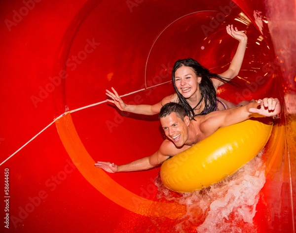 Obraz Spaß in der Wasserrutsche
