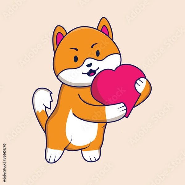 Fototapeta Cute cat love