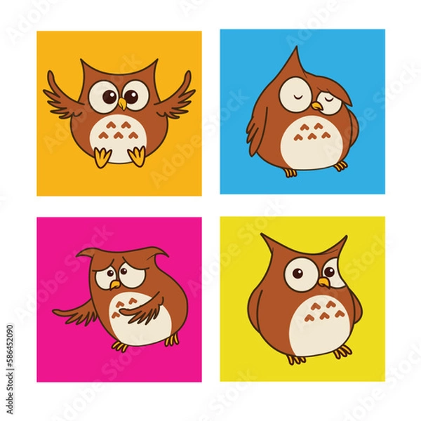 Fototapeta Owl Set Pack-1