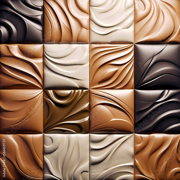 Fototapeta abstract chocolate caramel tiles