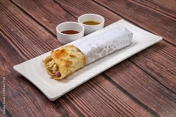 Obraz paneer roll with sauce
