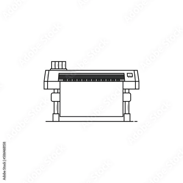 Obraz large printer or plotter icon isolated vector graphics