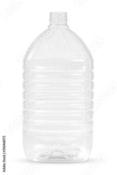 Fototapeta New, clean, empty plastic bottle on Transparent background. Transparent plastic bottle on a transparent background