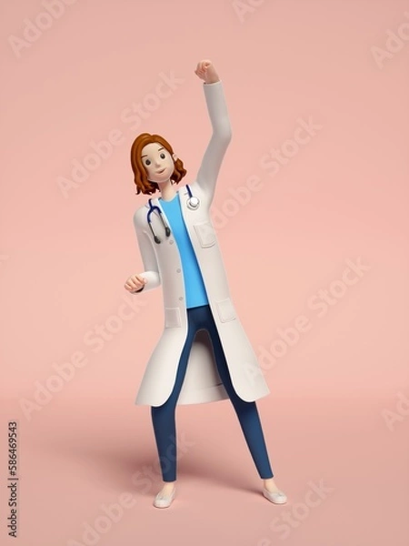 Obraz 3D rendering of young women doctors