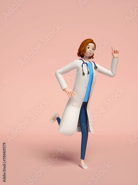 Obraz 3D rendering of young women doctors