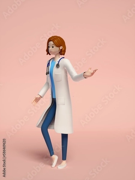 Obraz 3D rendering of young women doctors