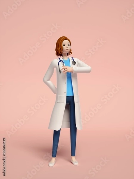 Obraz 3D rendering of young women doctors