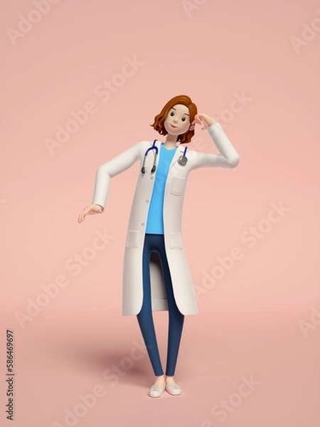 Obraz 3D rendering of young women doctors