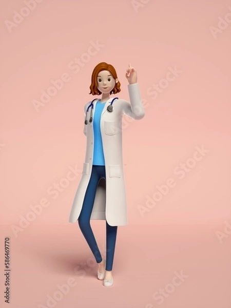 Obraz 3D rendering of young women doctors