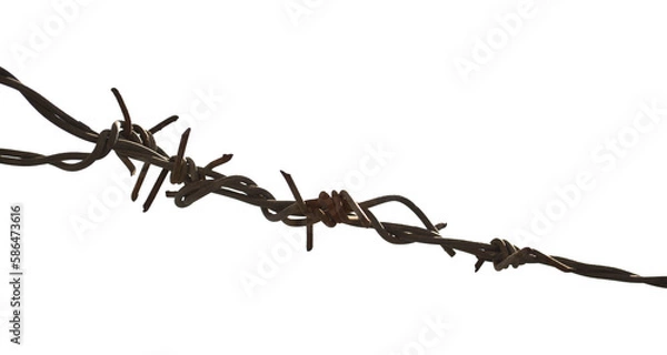 Fototapeta close up of a fence wire isolated and save as to PNG file