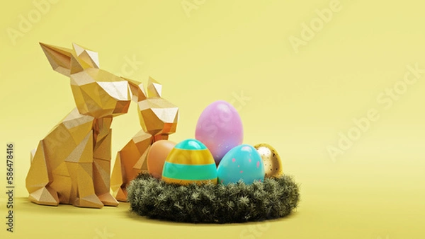 Obraz Easter eggs and bunny