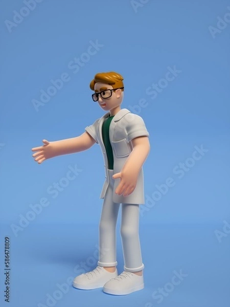 Obraz 3D rendering of young male doctors