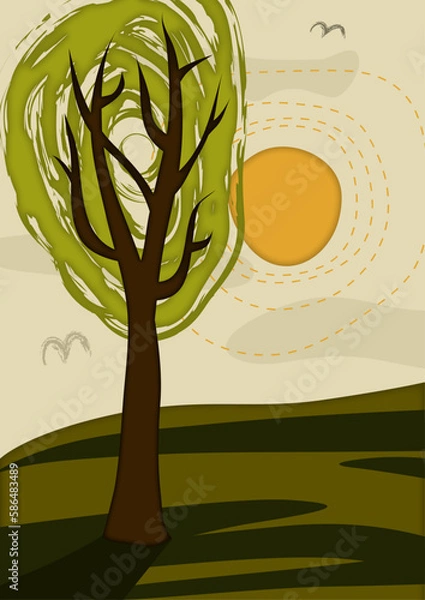 Fototapeta Krajobraz. Wektor. Vector.