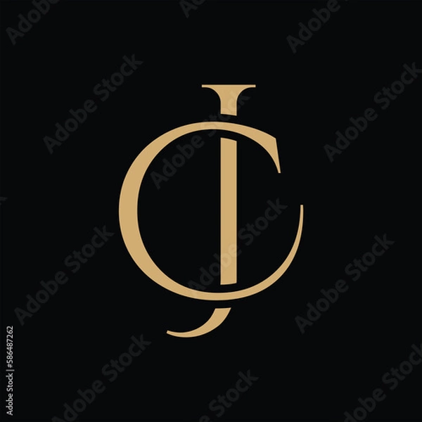 Obraz CJ initial design logo elegant symbol