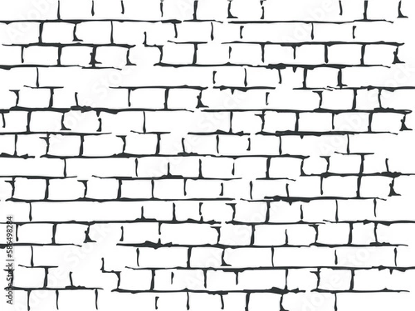 Fototapeta Old brick wall vector background.