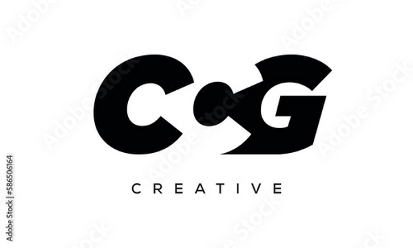 Fototapeta CCG letters negative space logo design. creative typography monogram vector