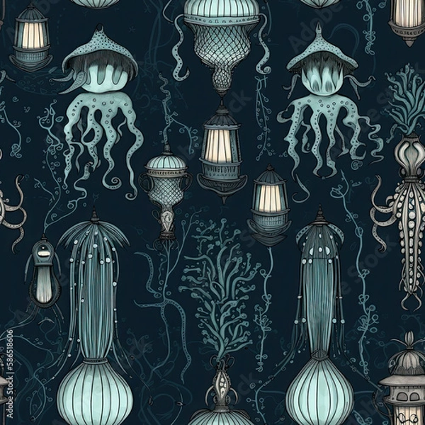 Obraz Repeating pattern, 2D game background, cool world
