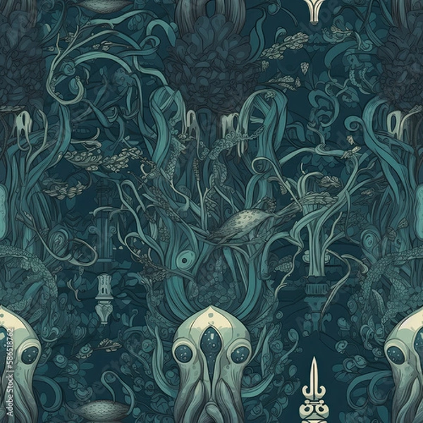 Obraz Repeating pattern, 2D game background, cool world