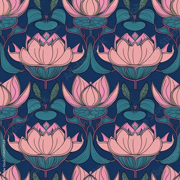 Obraz Chic Modern Tropical Flora Background Seamless Repeating Background Pattern