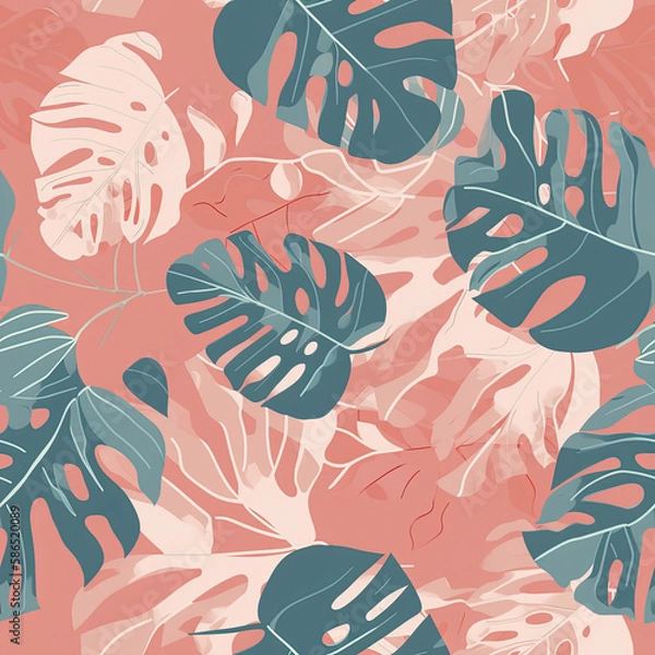 Obraz Chic Modern Tropical Flora Background Seamless Repeating Background Pattern