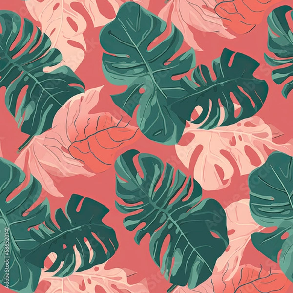 Obraz Chic Modern Tropical Flora Background Seamless Repeating Background Pattern