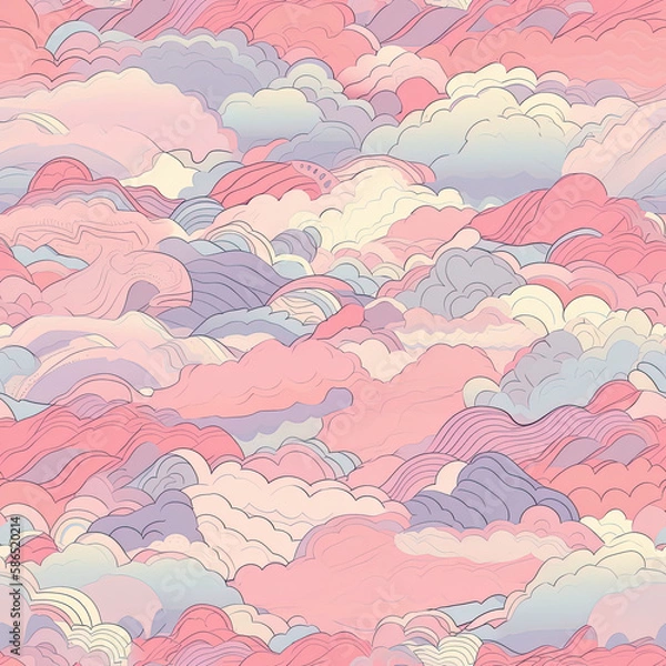 Obraz Repeating pattern, 2D game background, cool world