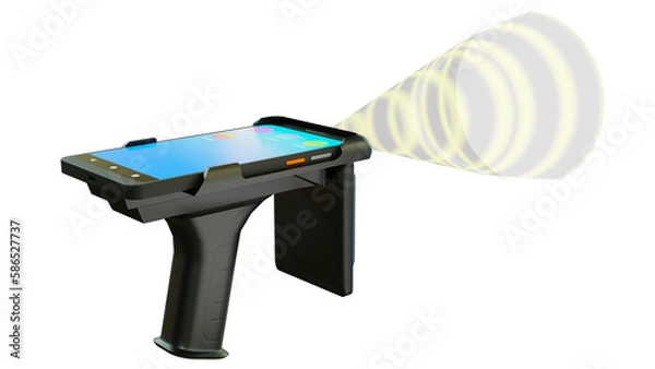 Obraz 3D Handheld UHF RFID Scanner or RFID Gun scanner