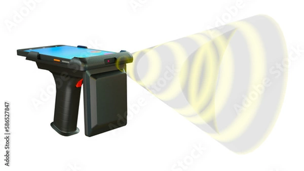 Obraz 3D Handheld UHF RFID Scanner or RFID Gun scanner
