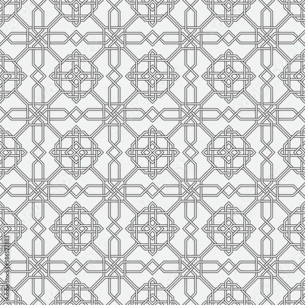 Obraz Vector seamless pattern. Modern stylish texture. Monochrome, linear abstract background.