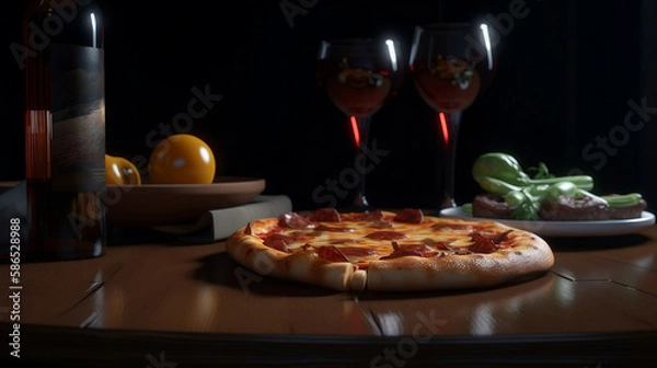 Obraz Pizza and Wine