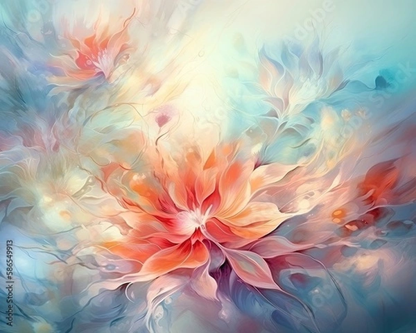 Fototapeta bouquet of colorful fantasy flowers. Floral background. Floral wallpaper or greeting card.Artificial Flowers wall background with flowers. Backdrop of colorful blossoms. Generative AI.