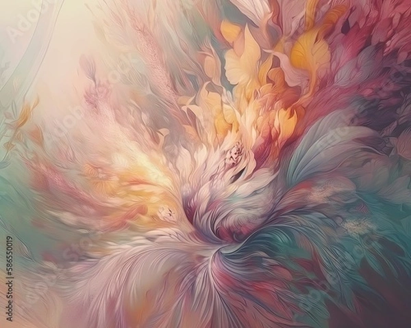 Fototapeta bouquet of colorful fantasy flowers. Floral background. Floral wallpaper or greeting card.Artificial Flowers wall background with flowers. Backdrop of colorful blossoms. Generative AI.