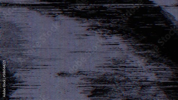 Fototapeta Glitch noise static television VFX. Visual video effects stripes background, CRT tv screen no signal glitch effect