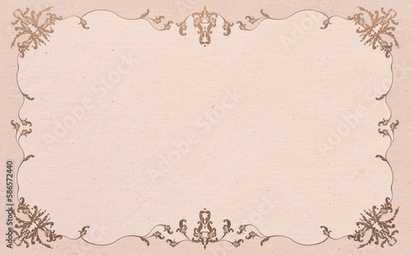 Fototapeta ビンテージで豪華なフレーム ピンク背景 イラスト素材 色違い・差分有