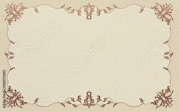 Obraz ビンテージで豪華なフレーム セピア背景 イラスト素材 色違い・差分有