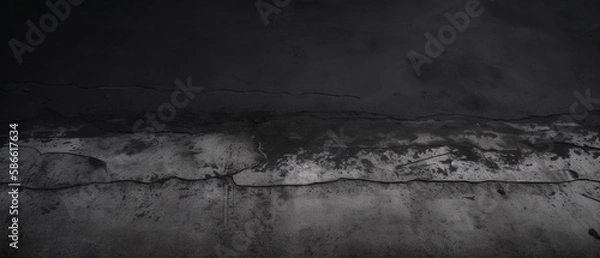 Fototapeta Concrete dark grunge texture - Generative AI