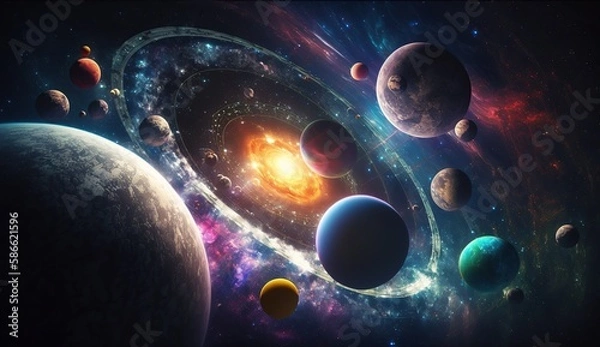 Fototapeta Photorealistic photo of cosmos - AI generative