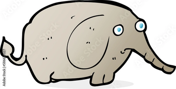 Fototapeta cartoon sad little elephant