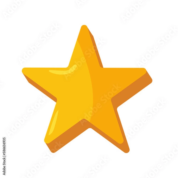 Obraz yellow star cartoon isolated	
