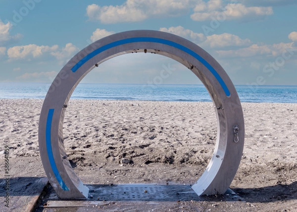 Obraz Hundestrand mit Hundedusche