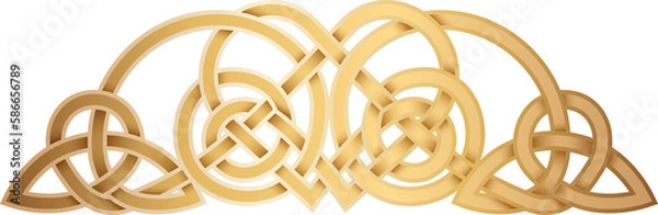 Fototapeta Celtic interlacing golden knot