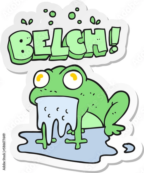 Fototapeta sticker of a cartoon gross little frog