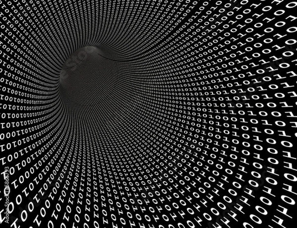 Fototapeta Wysokiej rozdzielczości 3d renderowany tunel binarny