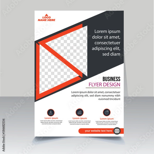 Obraz  Leaflet cover presentation abstract flat background, layout in A4 size, brochure flyer design template vector,