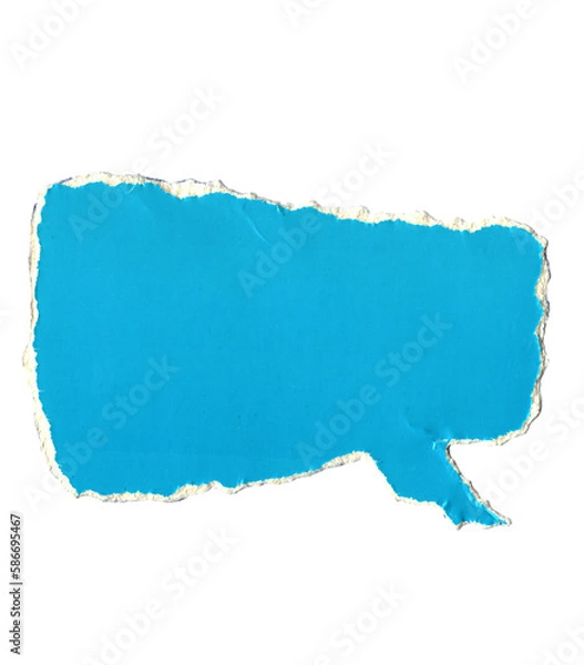 Obraz rectangular speech bubbles from torn blue paper, torn paper for thought message cloud