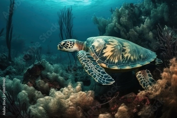 Fototapeta green sea turtle