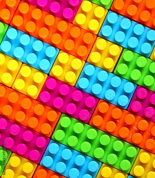 Fototapeta colorful geometric background of building bricks